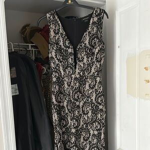 Guess by Marciano Black Sleeveless Lace Overlay Dress
